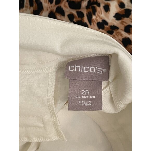 Chico's Brigitte Button-Hem Slim Ankle Pull On Pants Size 12 (2R) Travel - Picture 8 of 9